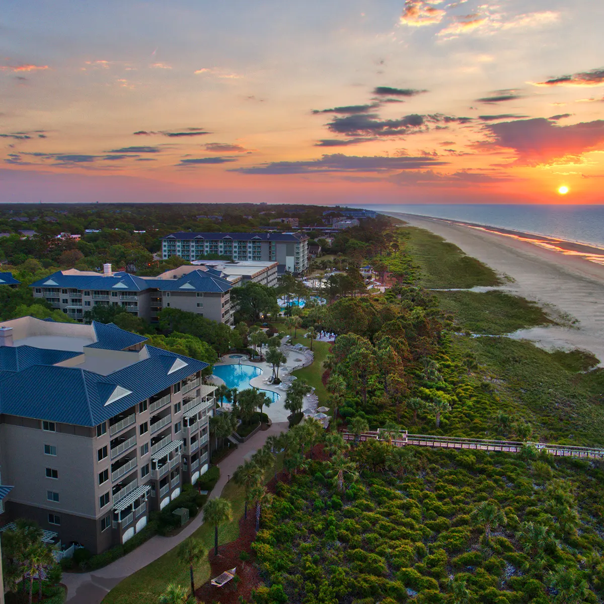 Aerial view of luxury resort
